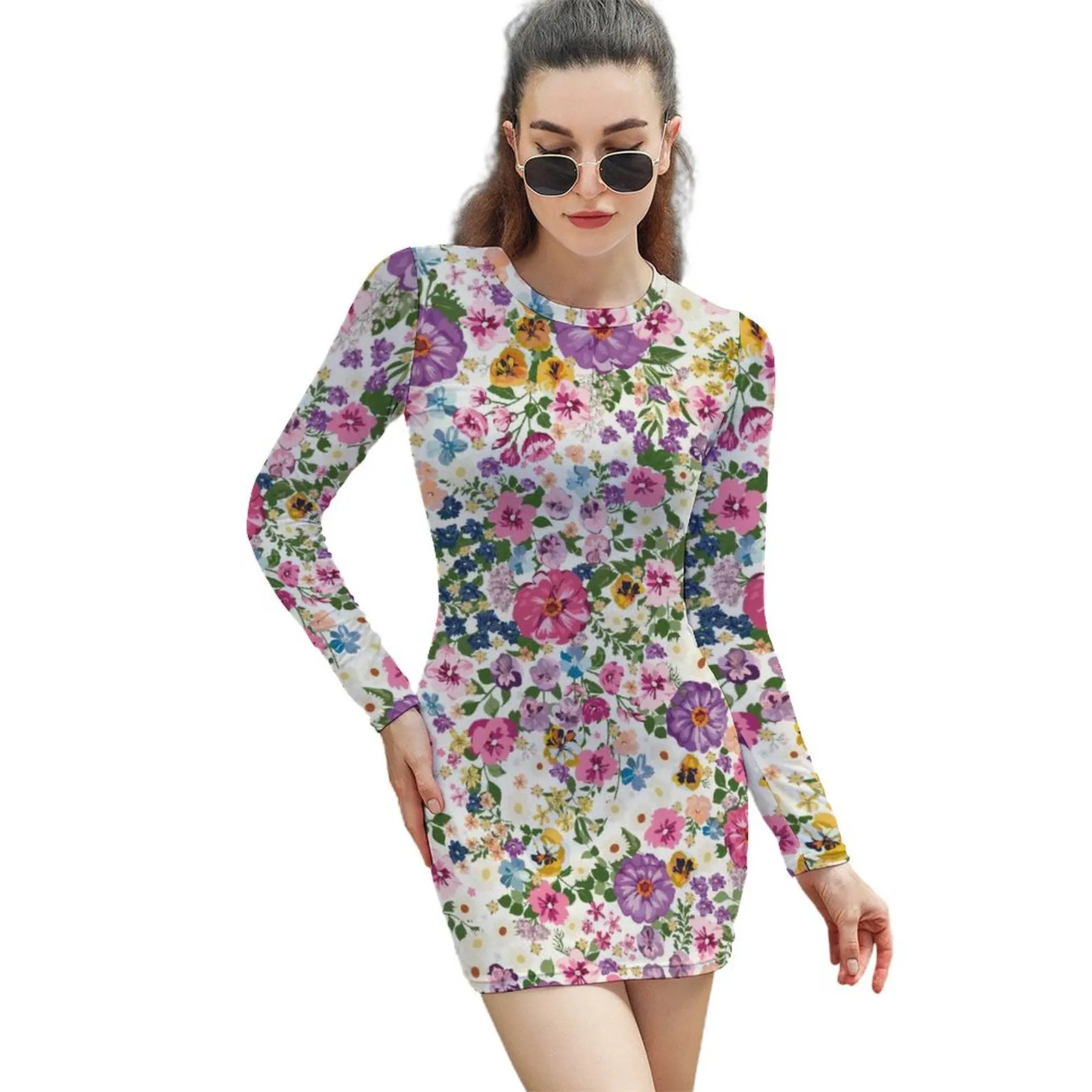 

Sexy Woman's Dress Dress Floral Long-sleeved Sheath Dress Novelty Parties Funny Geek