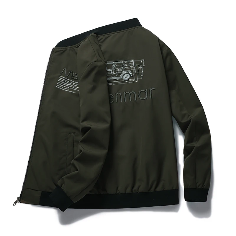 

2023 Spring and autumn new men's jacket high quality fashion embroidery tooling lapel motorcycle jacket casual sports men's coat