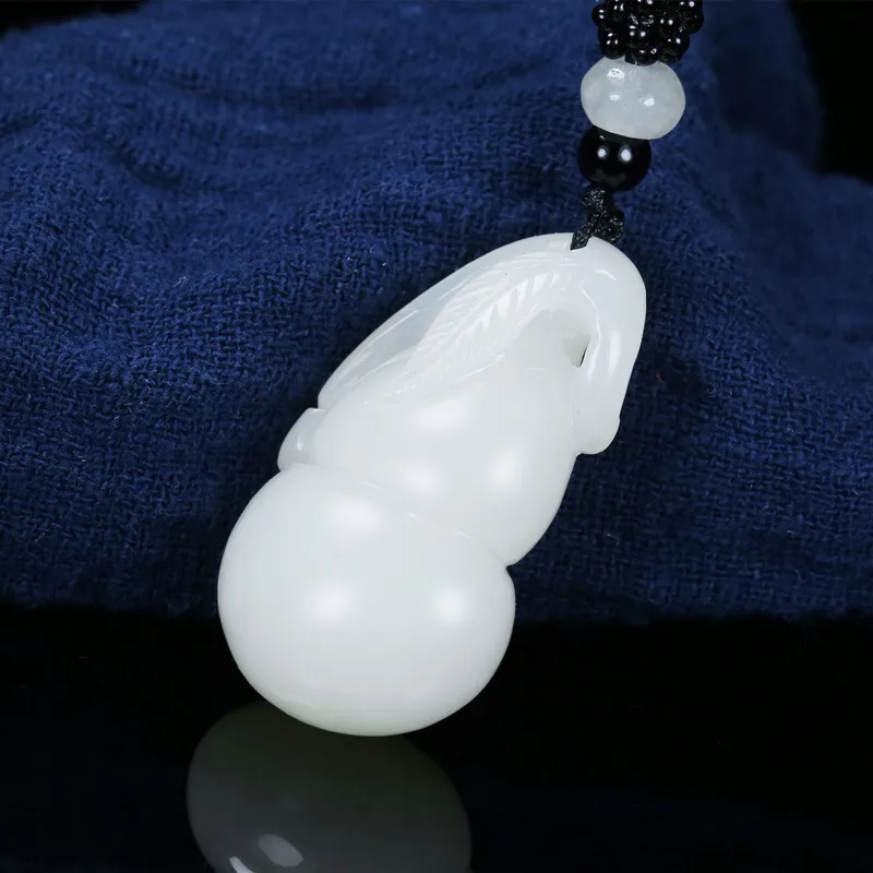 

Gourd Pendant Natural Hetian Jade White Jade Fulu Gourd Pendant Necklace White Jade Gourd Jade Pendant Simple Fashion Jewelry SP