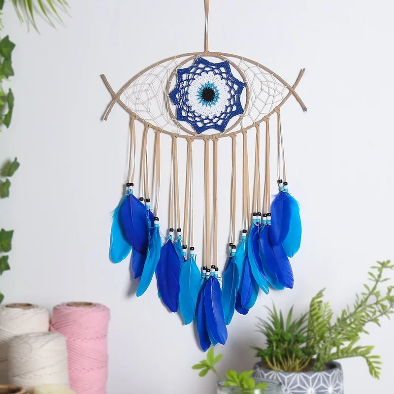 

New Simple Tassel Feather Wave Indian Style Decoration Hand-Woven Tapestry Bedroom Living Room Wall Hanging Home Accessories