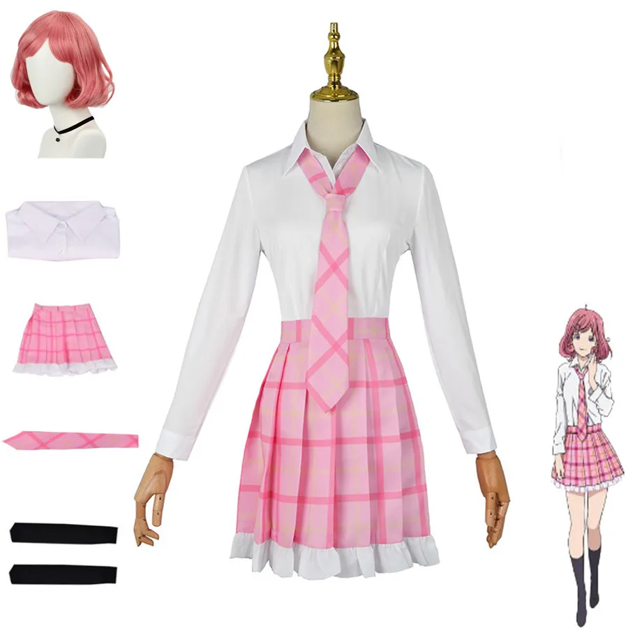 

Anime Noragami Ebisu Kofuku God of Poverty Cosplay Costume Wig Jk School Uniform Plaid Skirt Woman Kawaii Sexy Christmas Suit