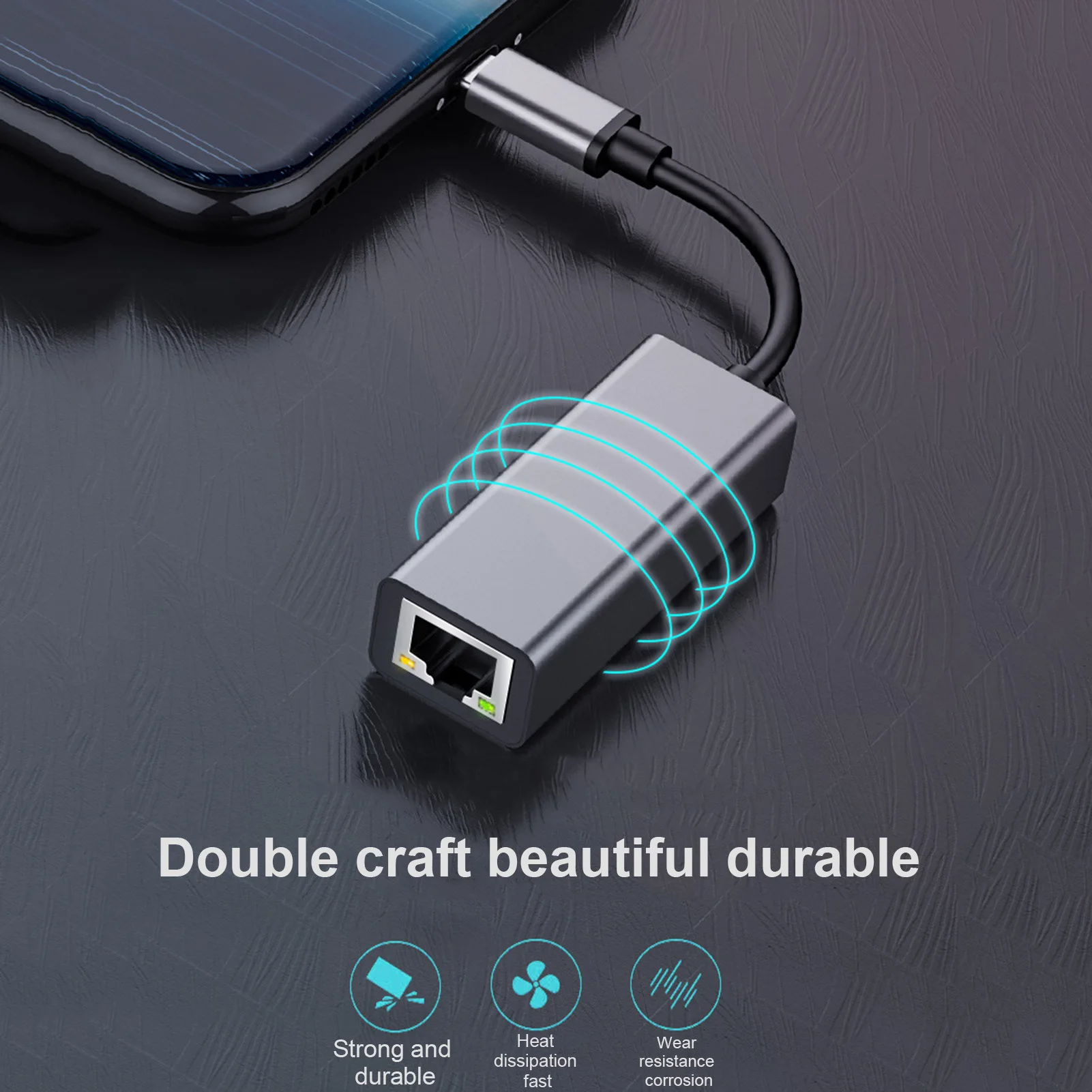 

USB Ethernet адаптер Быстрое портативное LAN 1000 Мбит/с проводное стабильное соединение Ethernet с алюминиевым корпусом Совместимость для большинства