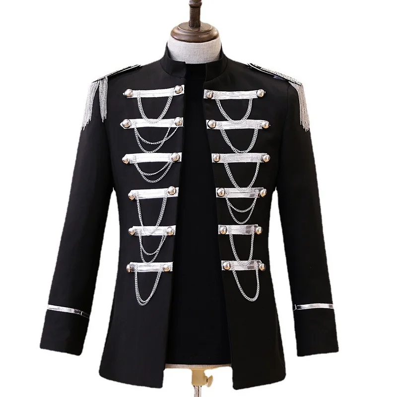 

12111121 серебряный костюм с бахромой, мужской костюм для выступления певицы, повседневные мужские блейзеры для сцены