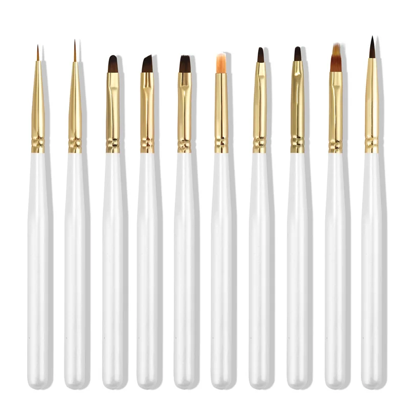 

1Pc White Nail Art Brush Tools for Manicure Fashion Multiple Sizes Nails Design Pen Accessories for DIY Decoration