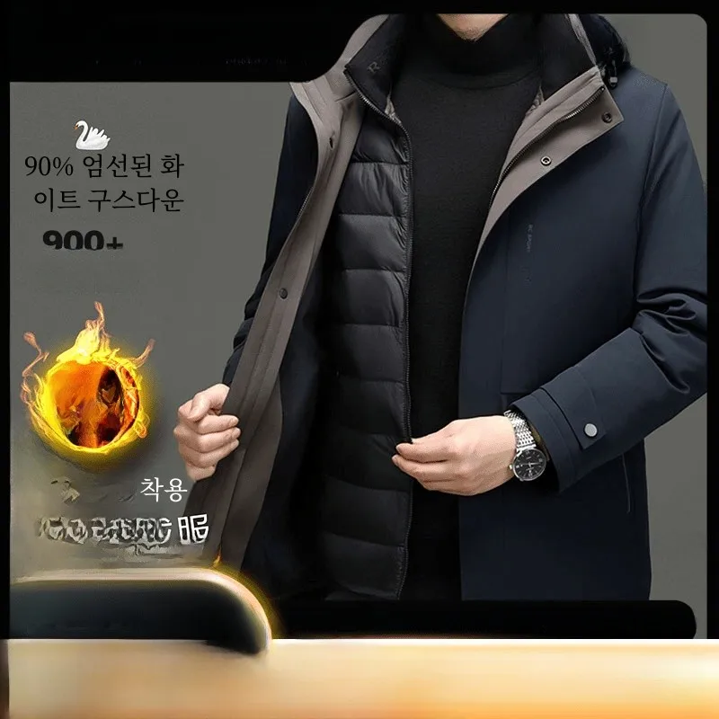 Firs/Shanshan [Goose Down Jacket] One Coat and Five Hats можно снимать теплый деловой пуховик средней