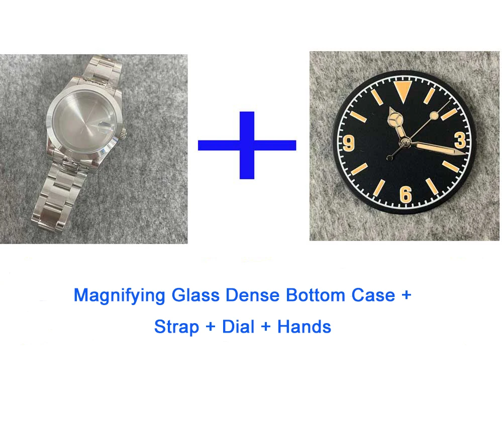 

39mm Watch Case Set Sapphire Glass Waterproof 5ATM Stainless Steel Case Men's DIY Watch Accessories for NH35/NH36 Movements