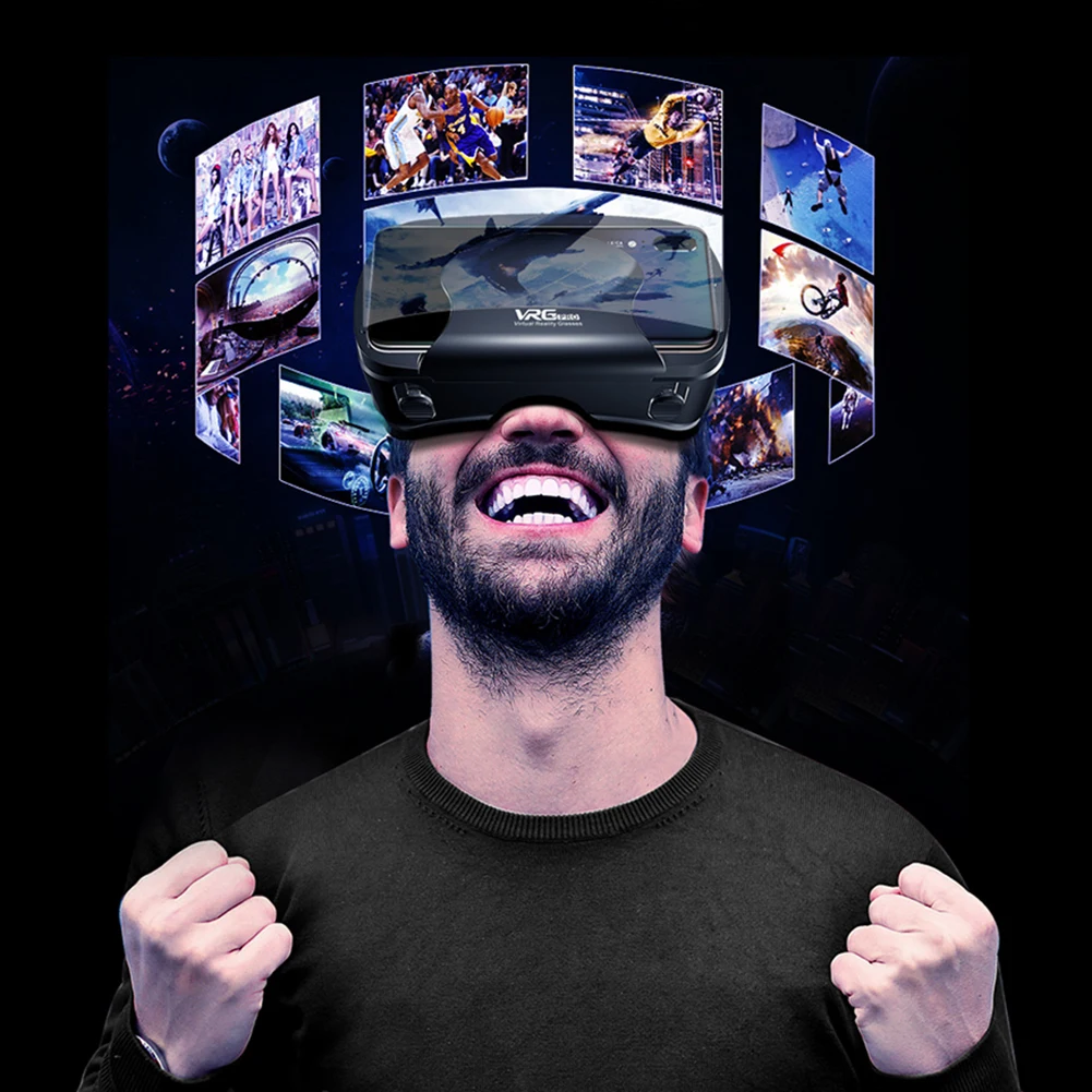 3D VR Glasses VRG Pro Headset Smart Virtual Reality for Mobile Phone IOS Android 7 Inches 120 Degree Wide Angle Lens |