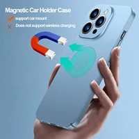 ultra thin embeded magnet matte hard case for iphone 13 12 11 pro max 12 13 11 magnetic car mount protection cover 13 12 11 pro