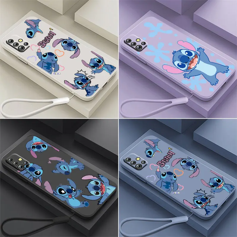 

Stitch Baby Disney Phone Case For OPPO Reno 7 6 SE Z Find X5 X3 X2 Neo Lite Pro Liquid Rope Funda Cover Soft Capa Silicone Back