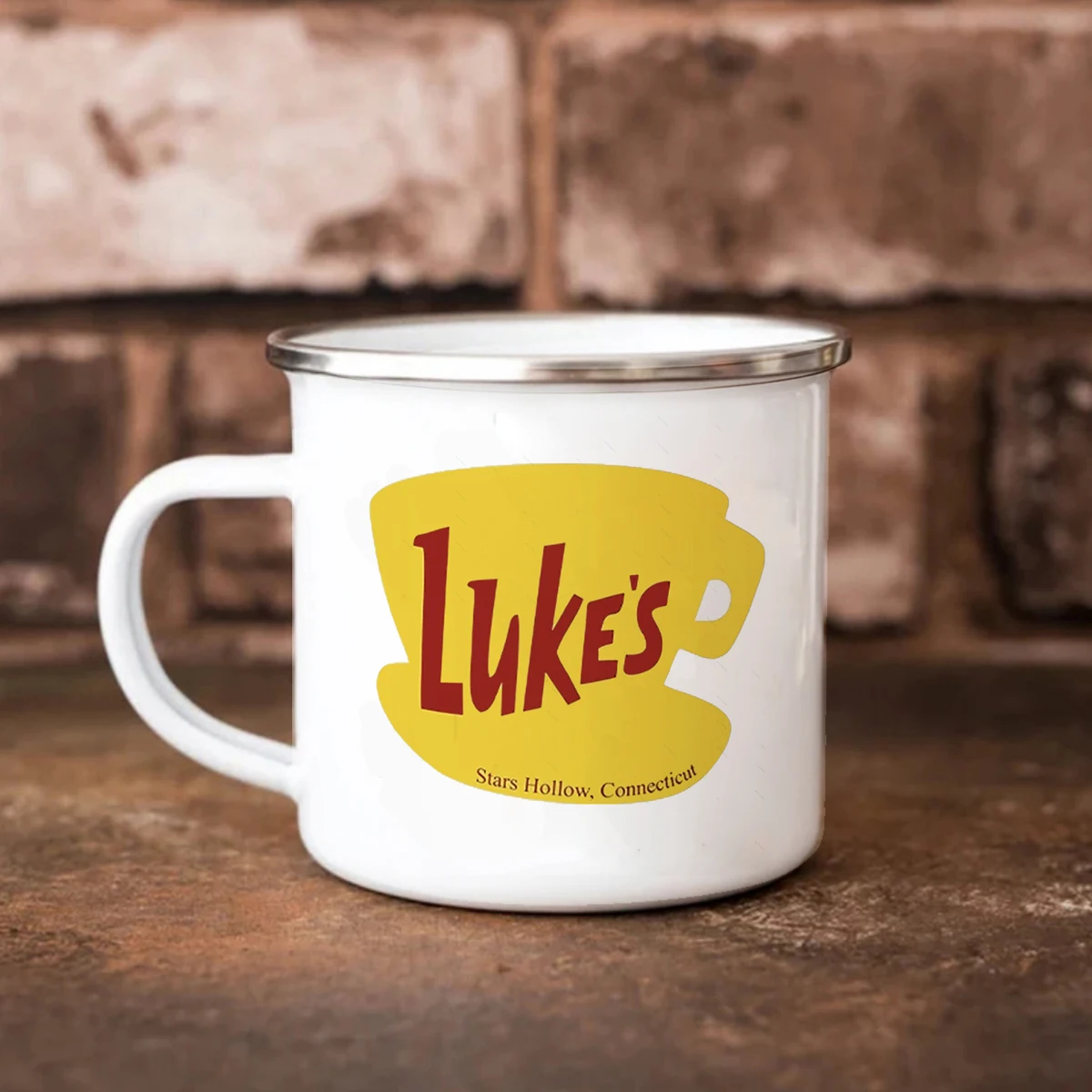 Luke's Diner Coffee Mugs Enamel Cup Reusable Eco Friendly Metal Traver Tea Milk Beer Mug