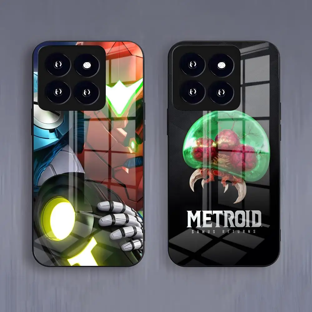 Фото Чехол для телефона Game M-Metroid Dread для Xiaomi 15 14 13 12 S X Pro Lite Mi 11 Ultra T, черный, стеклянный №1