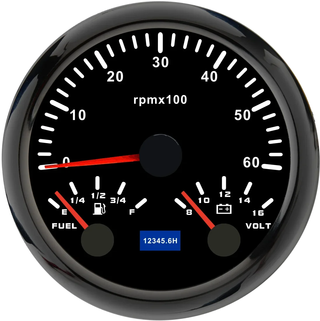 

Универсальный тахометр 3 в 1, 85 мм + измеритель уровня топлива + Вольтметр для 12 В 24 В автомобиля, морской лодки, 3000 об/мин, 7 цветов, фотоподсветка