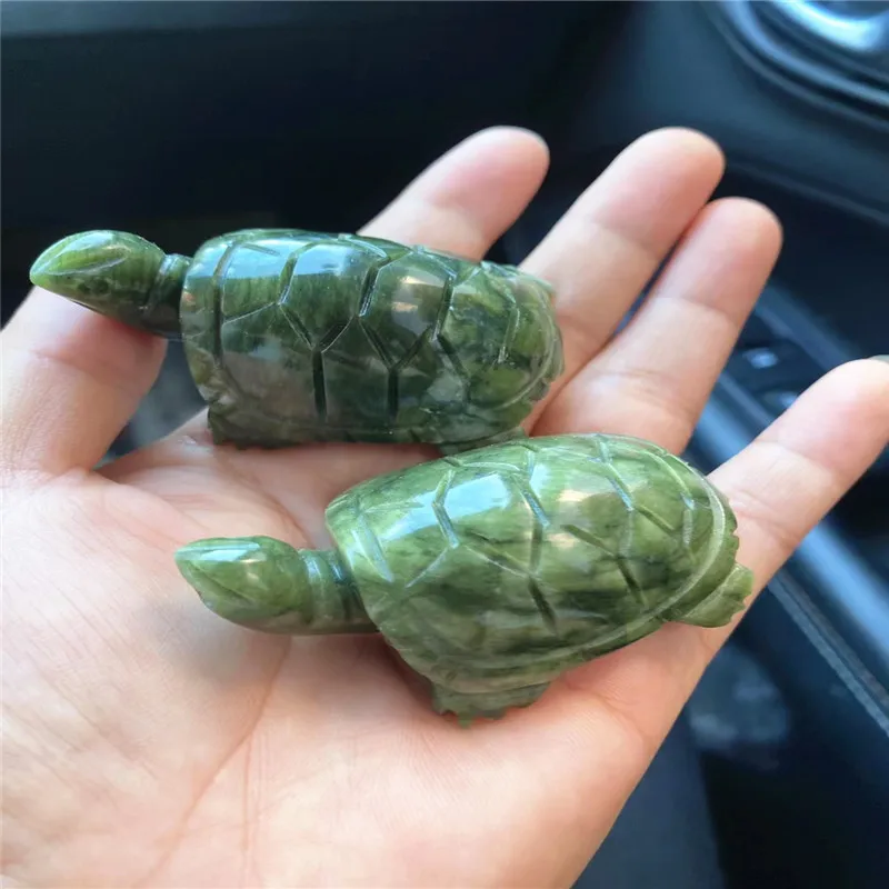 Резная черепаха из натурального нефрита Xiuyu ручной работы, полированные зеленые нефритовые кристаллы, подарки черепахи, натуральные кварцевые кристаллы