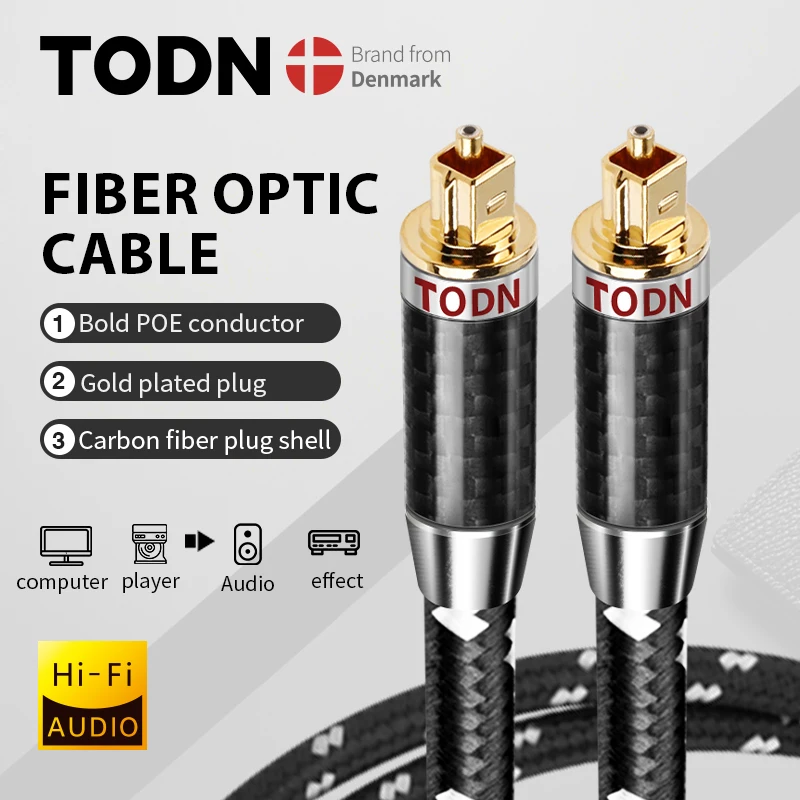 

TODN Digital Optical Audio Cable Toslink SPDIF optic fibre cable Cable for HiFi5.1 7.1 Amplifiers Blu-ray Player Xbox 360 Soundb