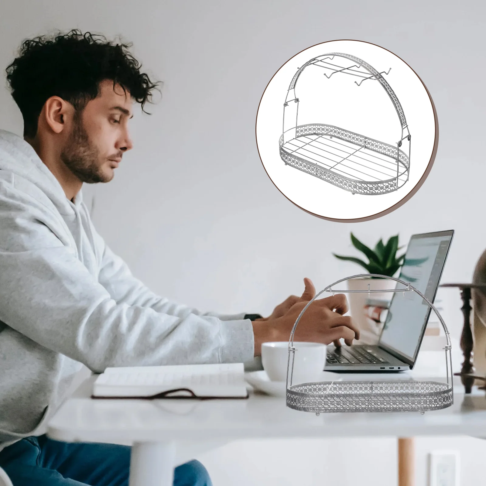 

Mug Coffee Holder Stand Display Cup Tea Tree Cups Rack Service Stands Basket Metal Set Storage Organizer Baskets Hanger