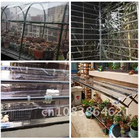 Прозрачный Водонепроницаемый брезент с люверсами из ПВХ прочный устойчивый к