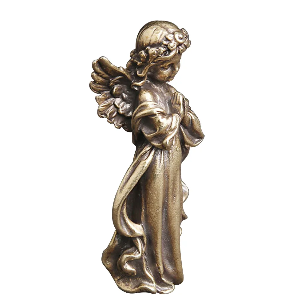 

Angel Statue Figurines Sculpture Figurine Memorialcopper God Brass Mini Ornament Bronze Wing Guardian Rememberance Cupid Love