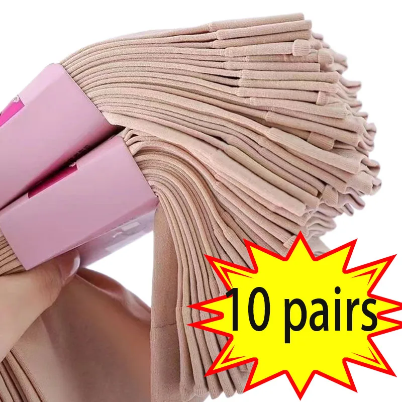 20pcs=10 Pairs Women Socks Summer Transparent Ladies Ultrathin Breathable Sock Soft Silk Smooth Sox Fashion Comfortable Sokken