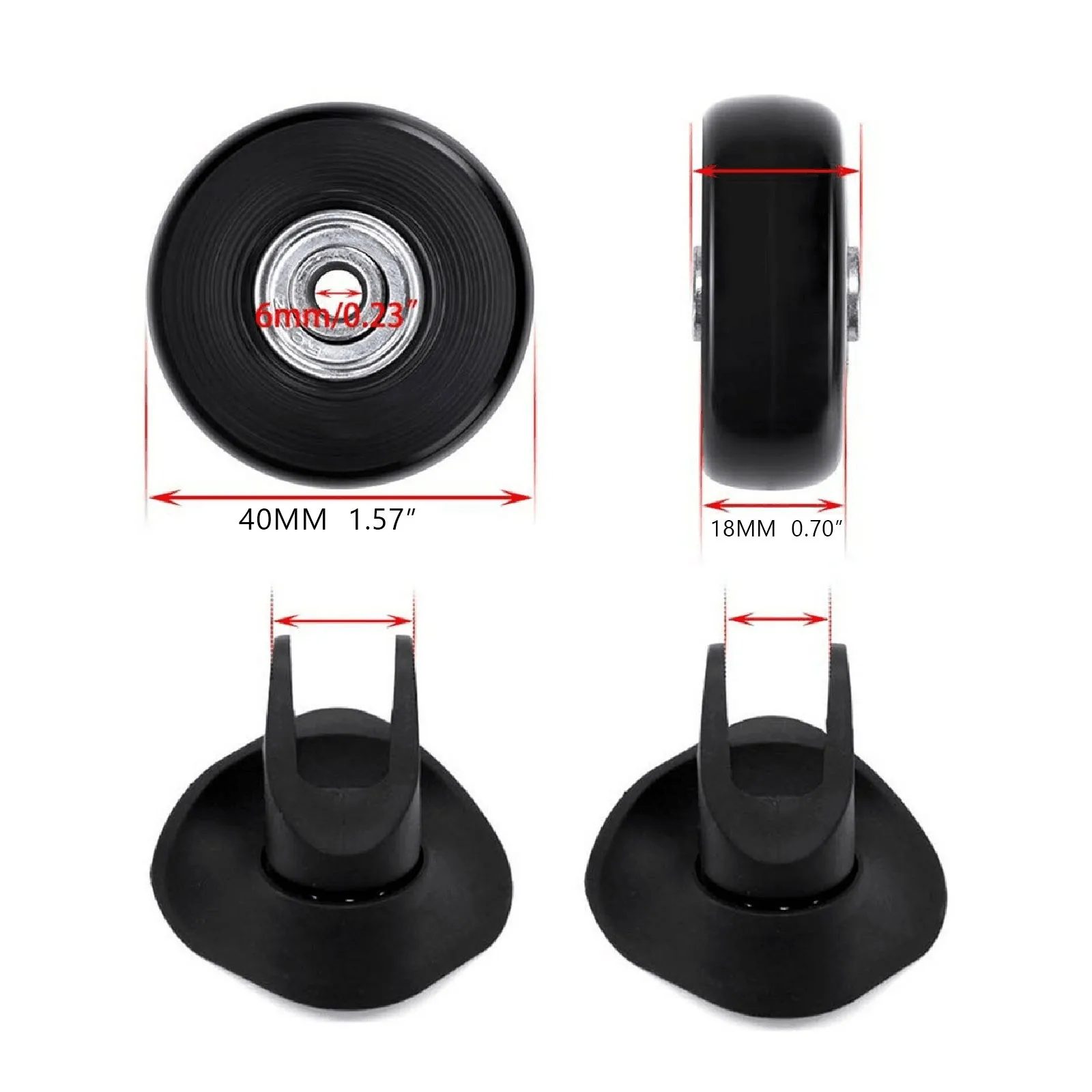 Сменные колеса для костюма резиновые сменные тележки Жесткий Чехол колес 1 пара 6