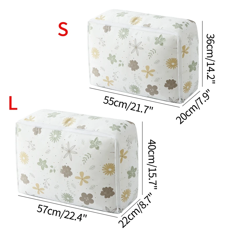 Printed Quilt Clothes Storage Bag Folding Duvet Blanket Sorting Bags Dust-Proof Closet Under-Bed Moistureproof Organizer | Дом и сад