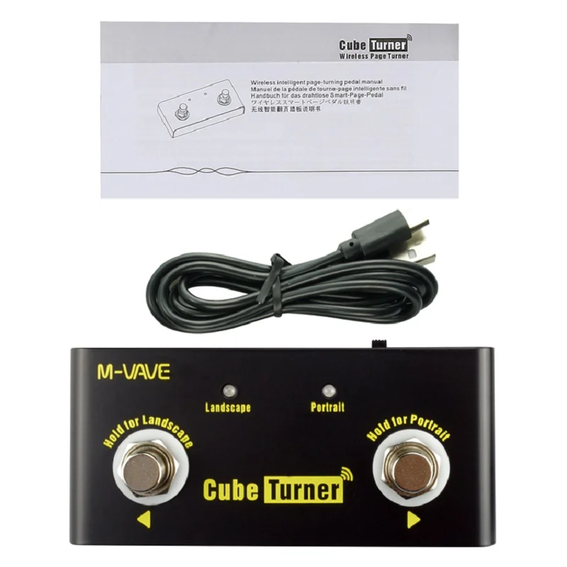 Cube Turner Wireless Page Turner Pedal Built-in Battery Supports Looper Connection Compatible with iPad iPhone Android