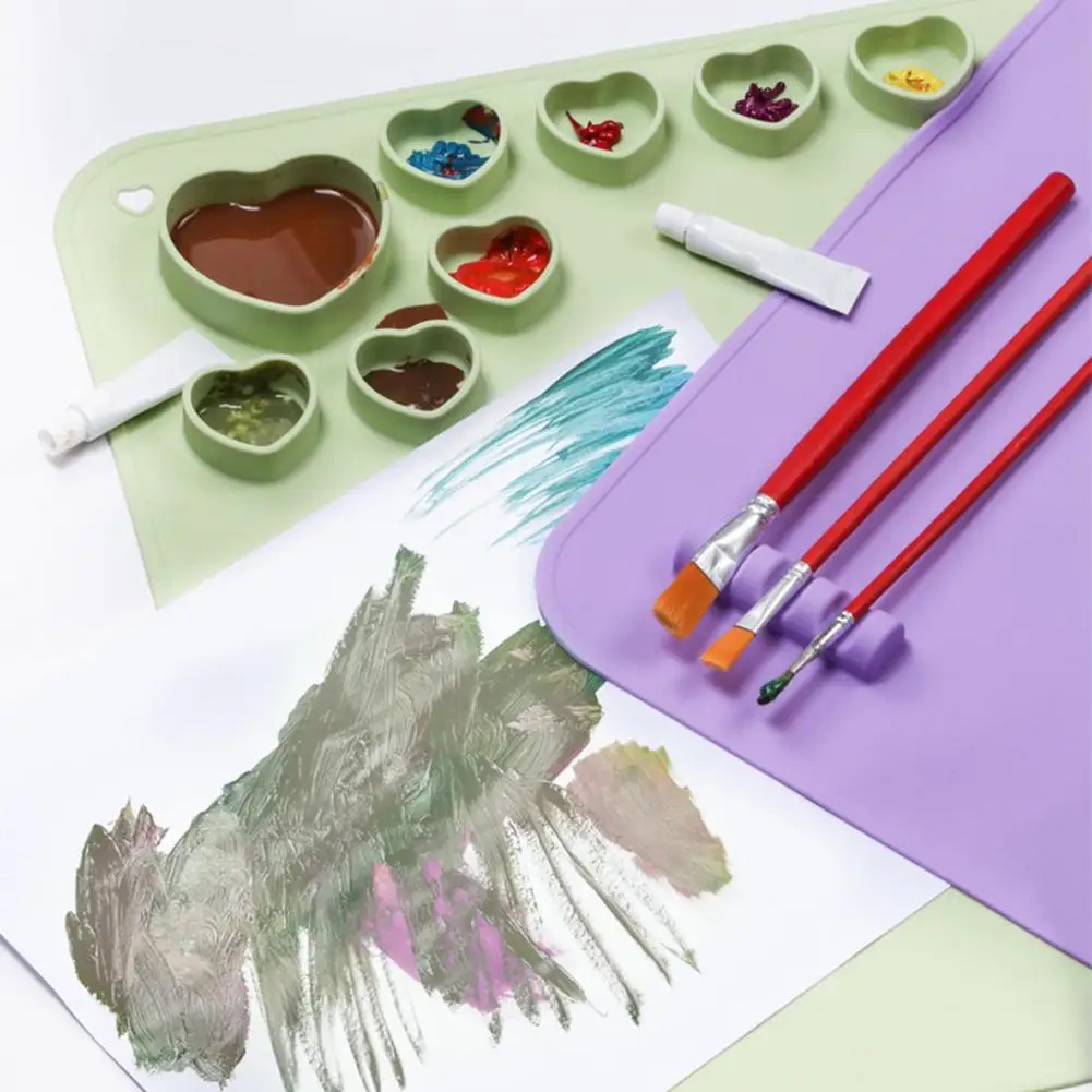 

3 Colors Convenient Food Grade Silicone Painting Pad Foldable for Kindergarten