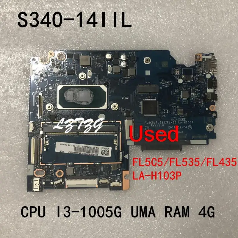 

Used For lenovo Ideapad S340-14IIL Laptop Motherboard With CPU I3-1005G1 UMA RAM 4GB FRU 5B20W87003 5B20W86997