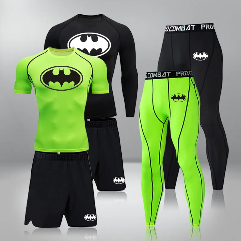 

2022 Men Gym Fitness Tracksuit Running Sets 4XL Sportswear Compression Suits Breathable Gym Clothes Man Sports Joggers Training