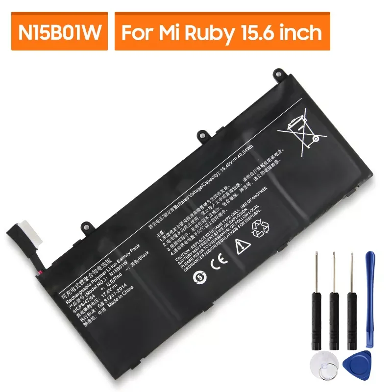 

Battery For Xiaomi Mi Ruby 15.6inch TM1703 TM1802-AD/N/C N15B01W Rechargeable Tablet Battery 6010mAh