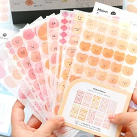 10 sheets cute cartoon micro expression smiley decorative stickers for scrapbooking marking diy sealing label crafts