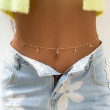 PuRui Sexy Crystal Glass Belly Belt Waist Chain Women Summer Beach Bikinis Festival Accessories Body Chain Jewelry Accessories