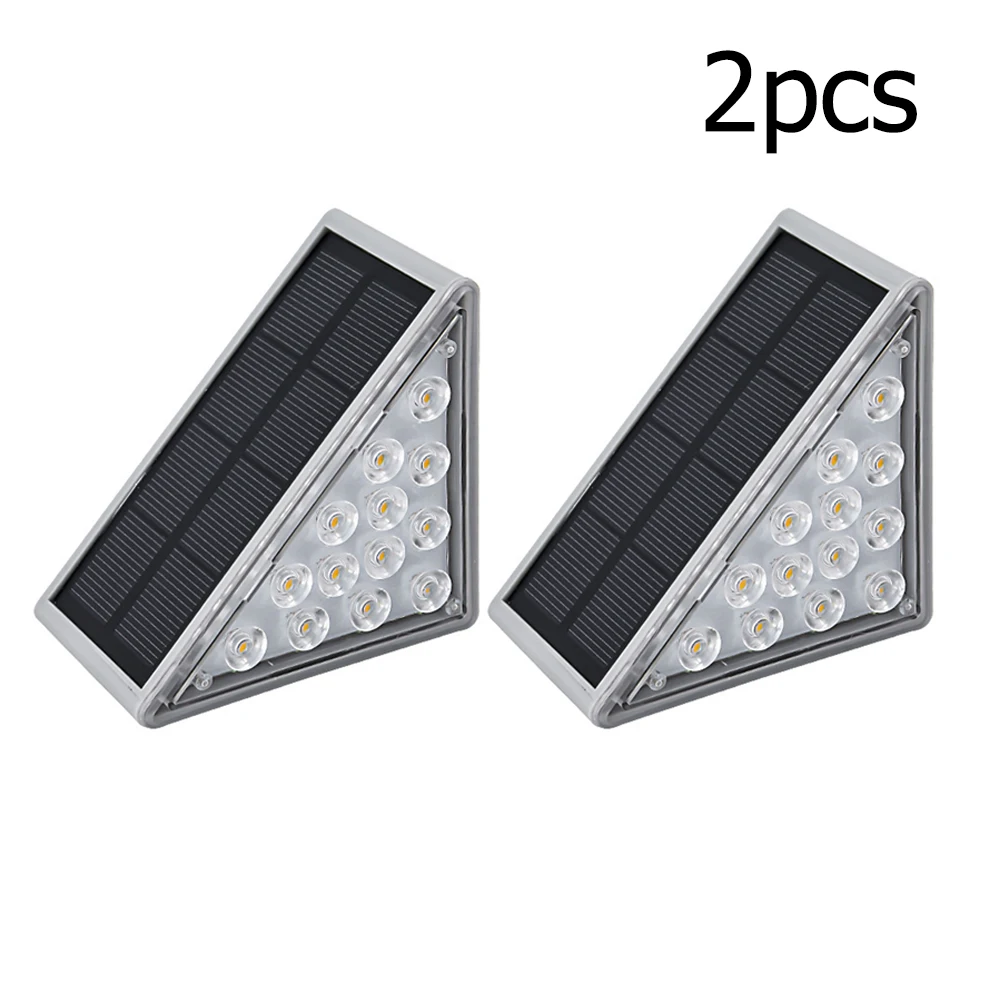 

2 Pack Led Stair Light Ip67 Waterproof Solar Step Light Anti-theft White/warm White/rgb Color for Outdoor Garden Courtyard Decor