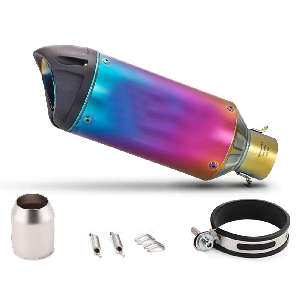 Цветной глушитель выхлопных газов для мотоцикла 51 мм FZ1N R6 R15 R3 ZX6R Z900 CBR1000 GSXR750