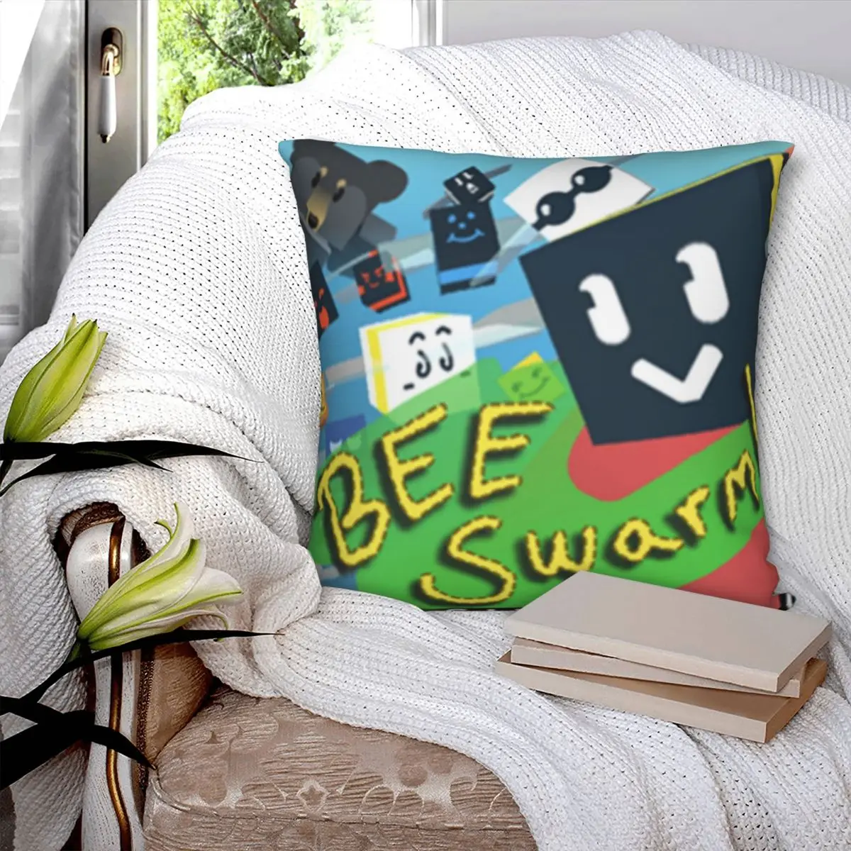 Квадратный Чехол-подушка с имитатором пчелиного паука чехол из полиэстера льна и