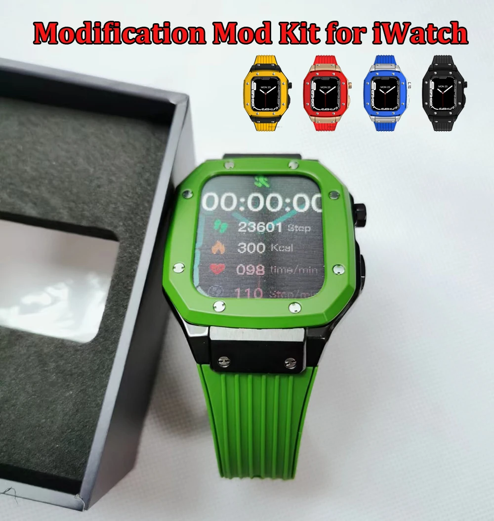 

Modification Mod Kit for Apple Watch Band Case 7 6 SE 5 4 45mm 44mm Straps Metal Bezel Alloy Frame Accessories for IWatch Series