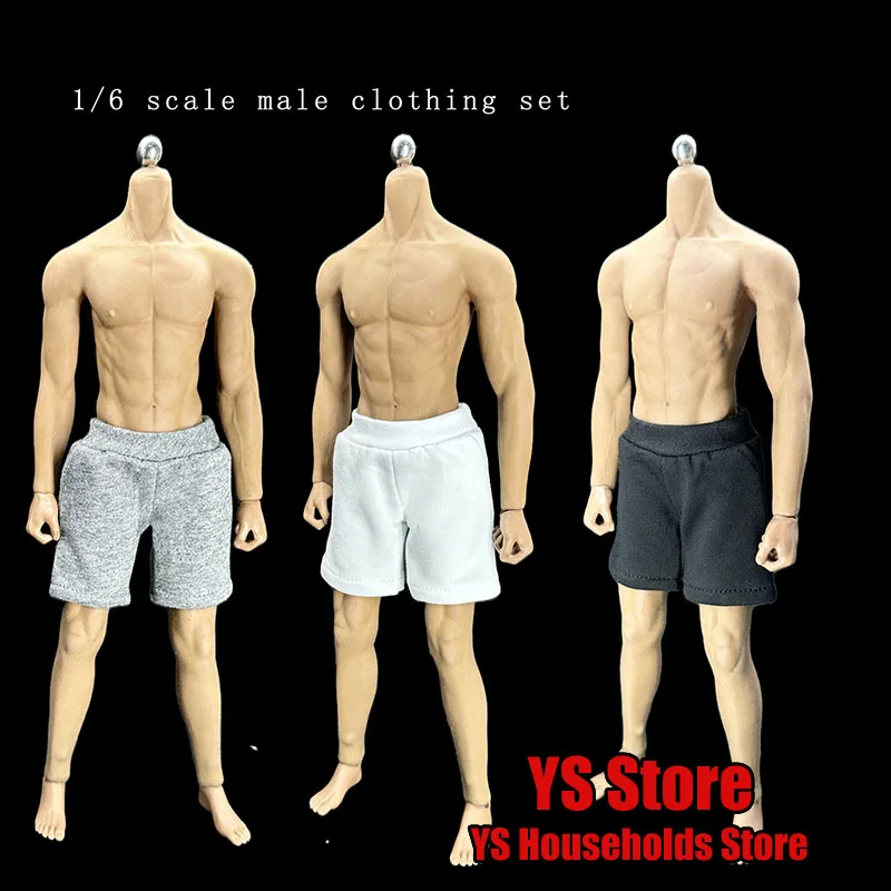 

3 Colors 1/6 Man Soldier Solid Color Loose Casual Shorts Elastic Sport Short Pants Clothes Accessory Fit 12" Male Action Figure
