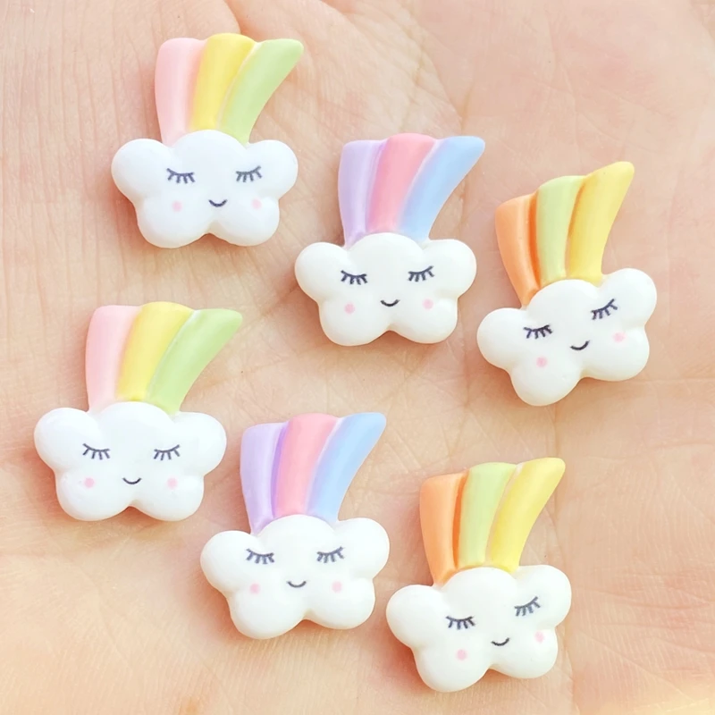

10pcs Mix Lovely Mini Cloud Rainbow Flatback Resin Art Decoration Charm DIY Scrapbooking Embellishment Accessories H380
