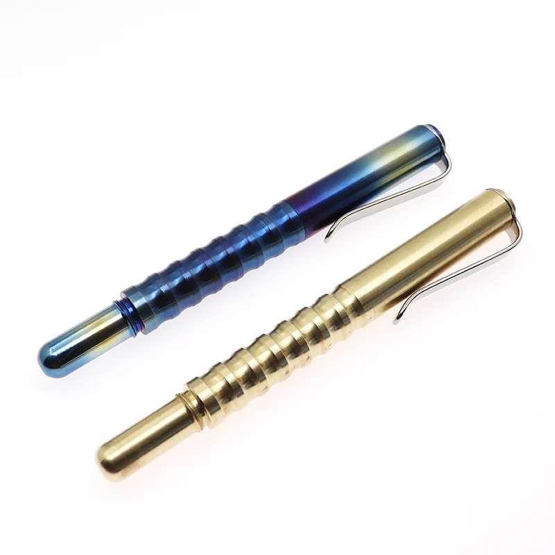 

Titanium/Brass Tactical Pen Ballpoint Pen EDC Signing Pen Hiking Tools