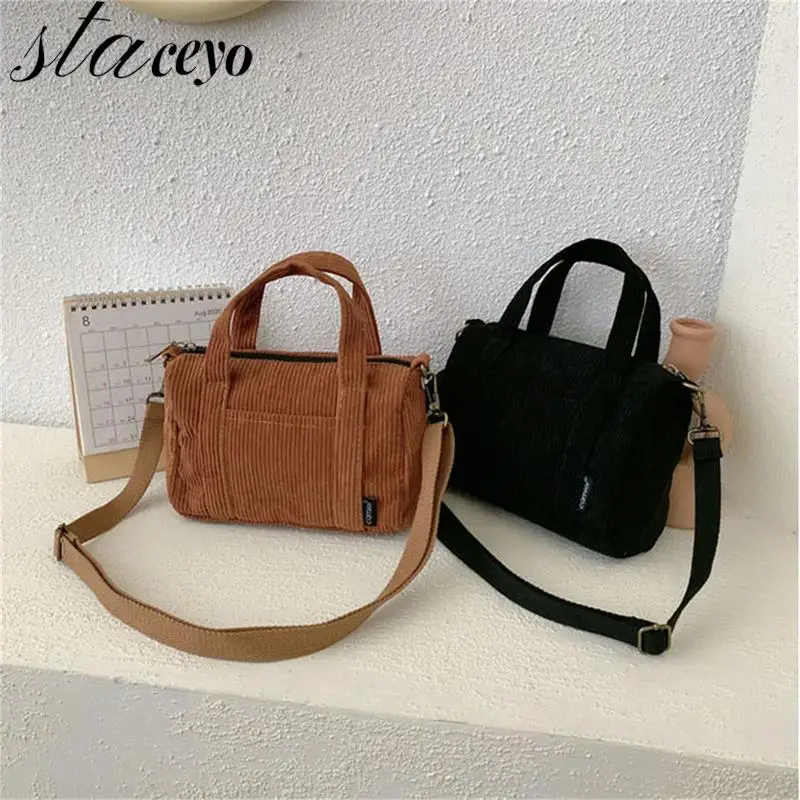 

Вельветовая сумка на плечо для женщин, винтажная холщовая маленькая сумочка-тоут на молнии, повседневный Дамский кошелек, тканевый чехол для девушек