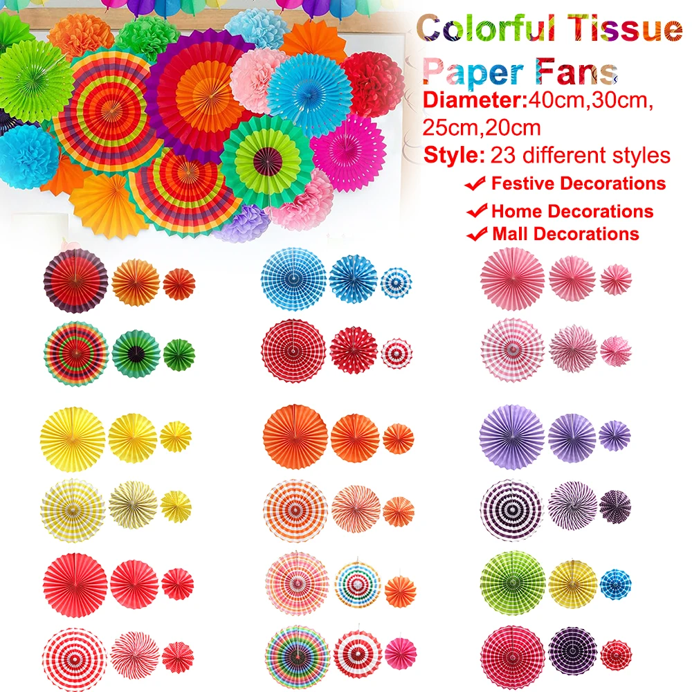 6/8 шт. бумажные вееры флаги с овсянкой помпоны цветы гирлянда для рождественского