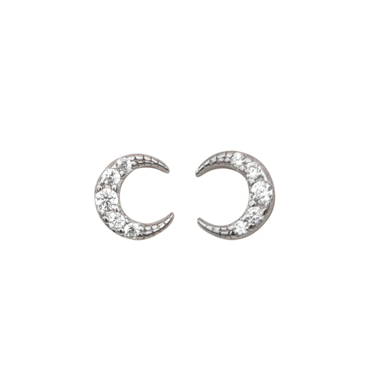 

s925 sterling silver moon earrings simple and small earrings exquisite light luxury niche 2022 new earrings to raise ear holes