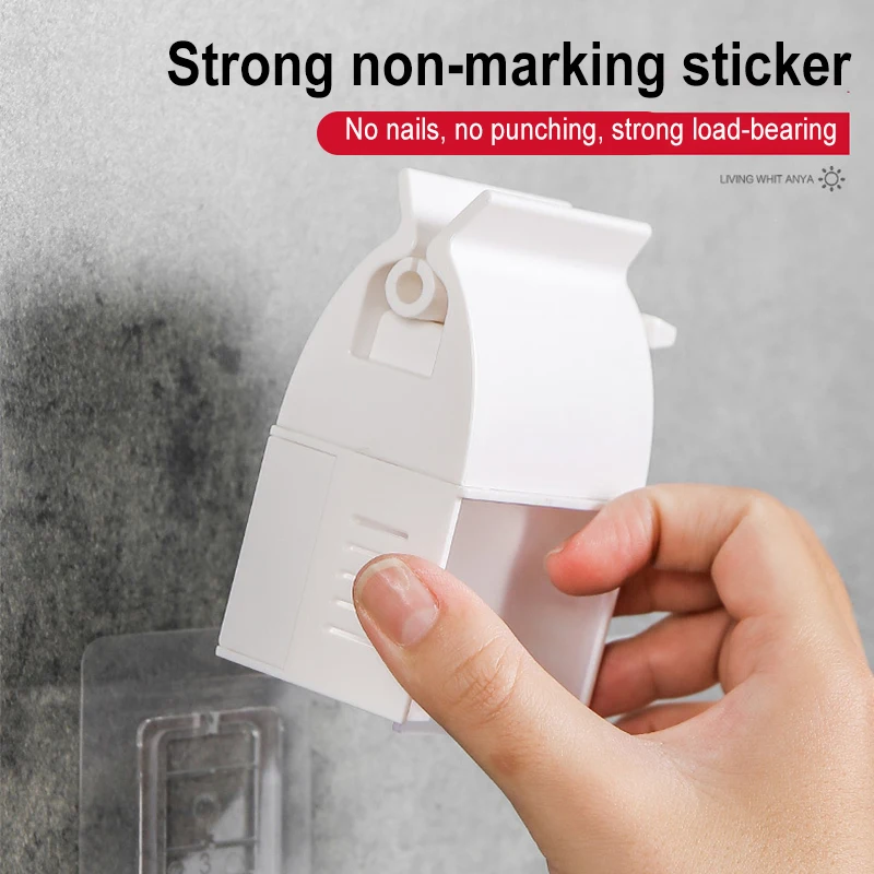 

Toothpaste Squeezer Multifunctional Toothbrush Rack Wall-mounted Punch-free Waterproof Hanging Toothpaste Holders Shaver Storage
