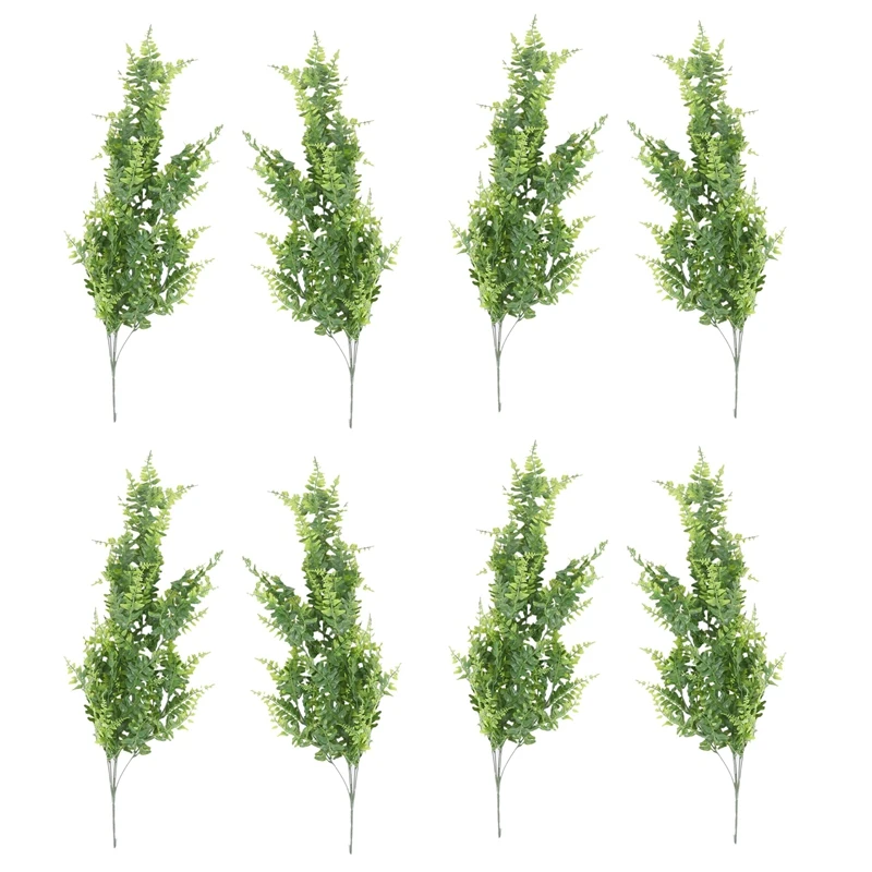 

Plants Vines Fern Persian Rattan Fake Hanging Plant Faux Hanging Boston Ferns Flowers Vine Outdoor Plastic Plants -8 Pcs