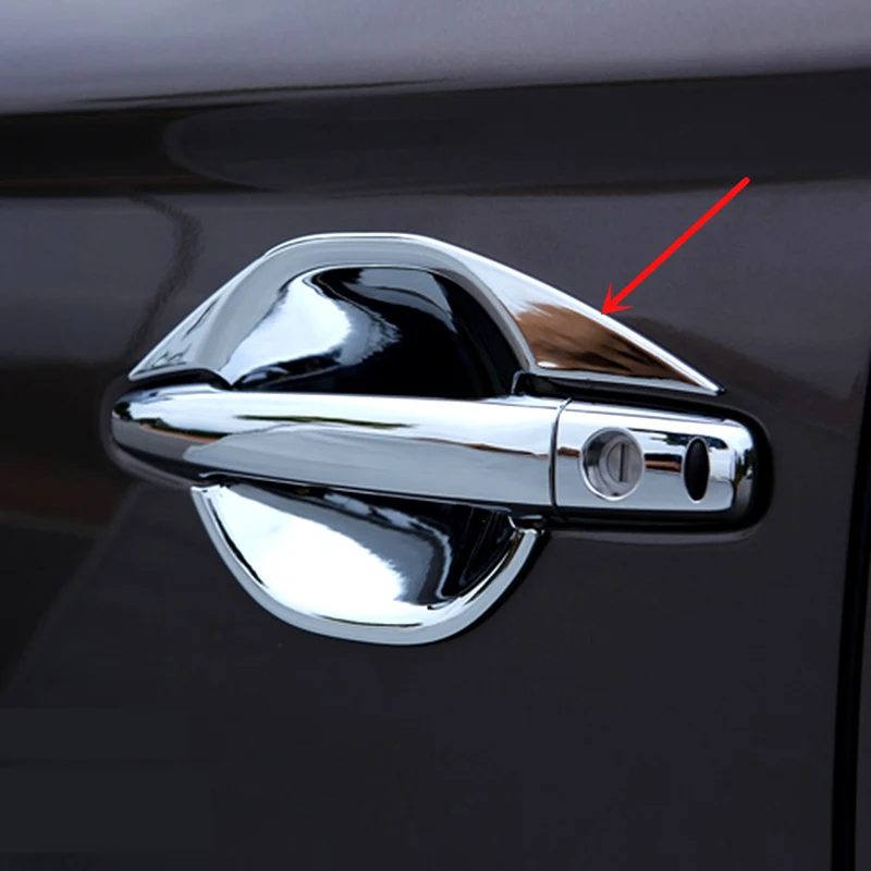 

For Mitsubishi Outlander 2016 2017 Chrome Door Handle Bowl Cup Cover Trim Protectors Car Accessories also fit 2013 2014 2015 A