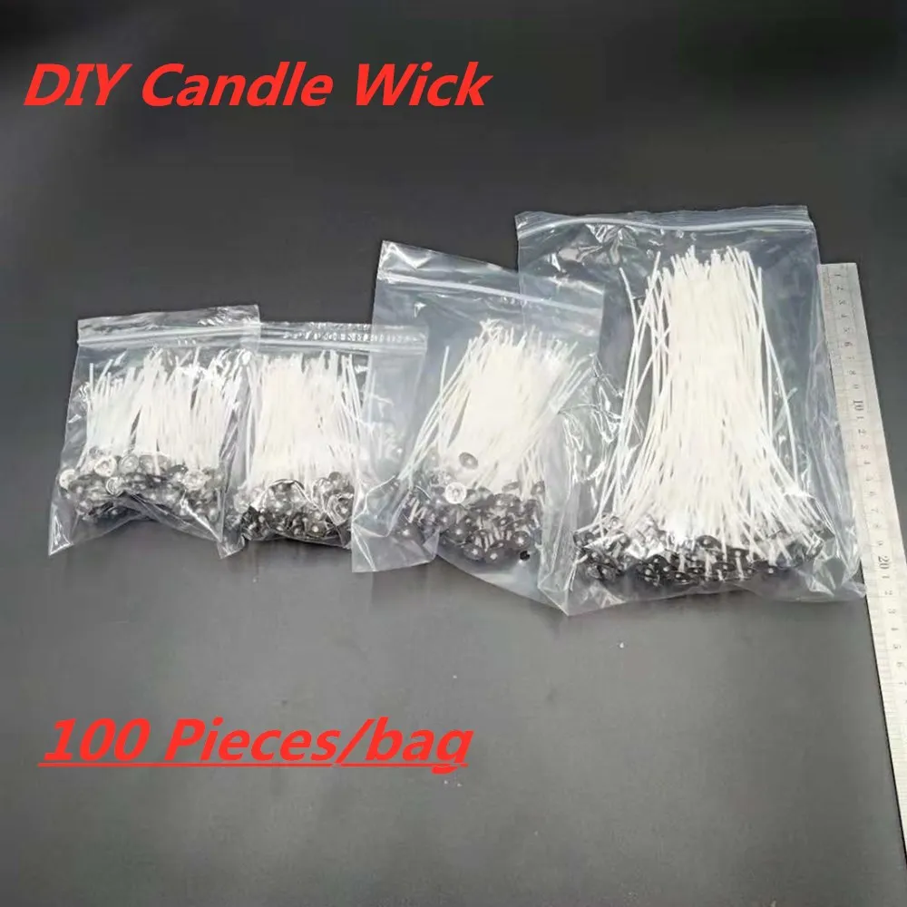 

100 Pcs/Bag DIY Smokeless Candle Wick Pure Cotton Candles Wicks Candle Wicks Party Supplies DIY Candle Making Pre-waxed Oil Wick