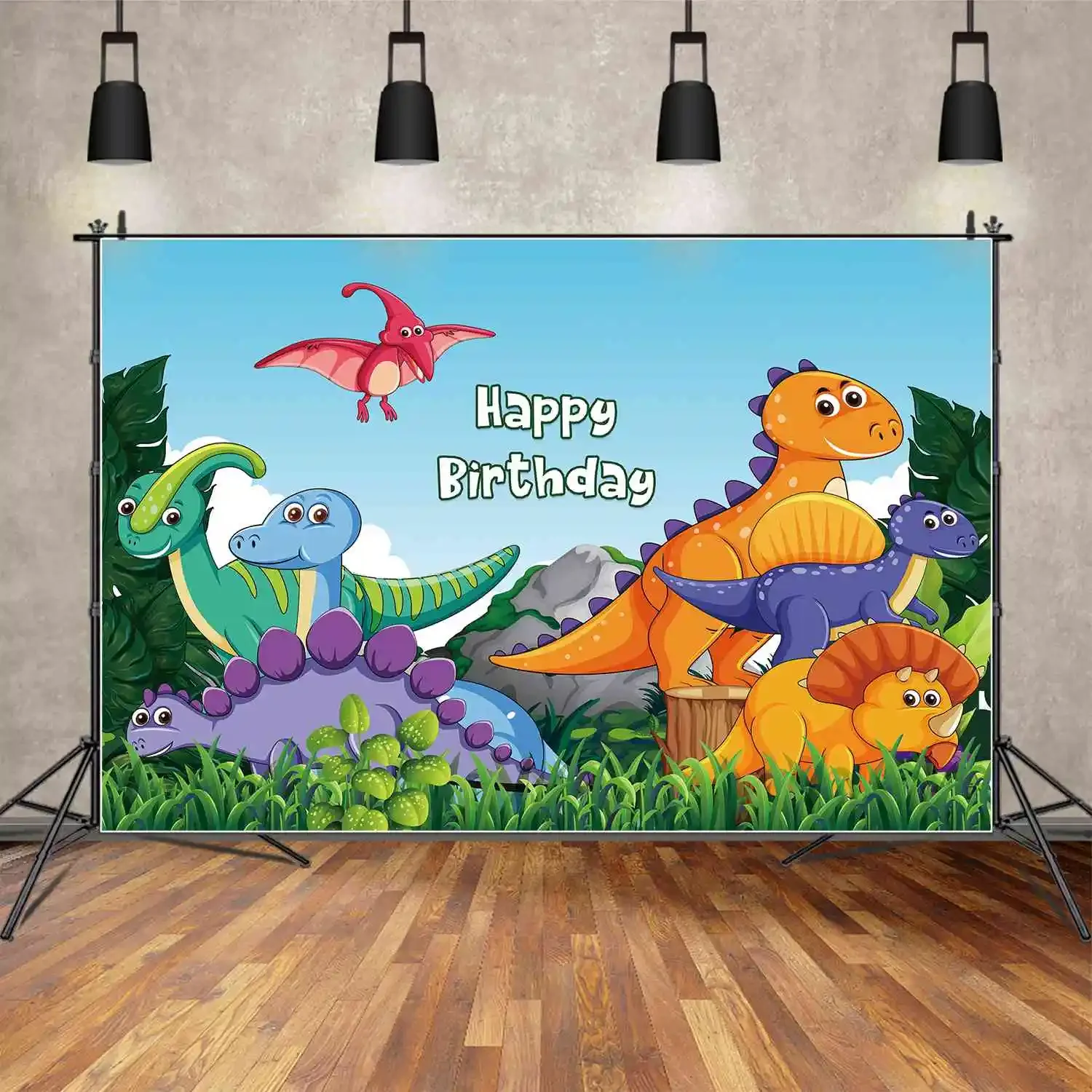 Фон для фотосъемки с изображением динозавра