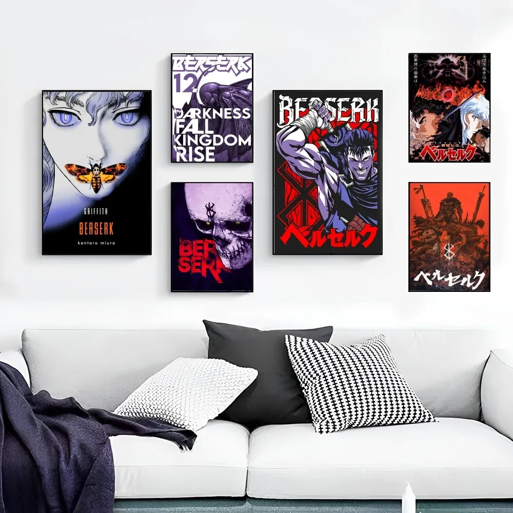 Kentaro Miura Berserk Anime Posters Sticky Whitepaper Prints Artwork Kawaii Room Decor