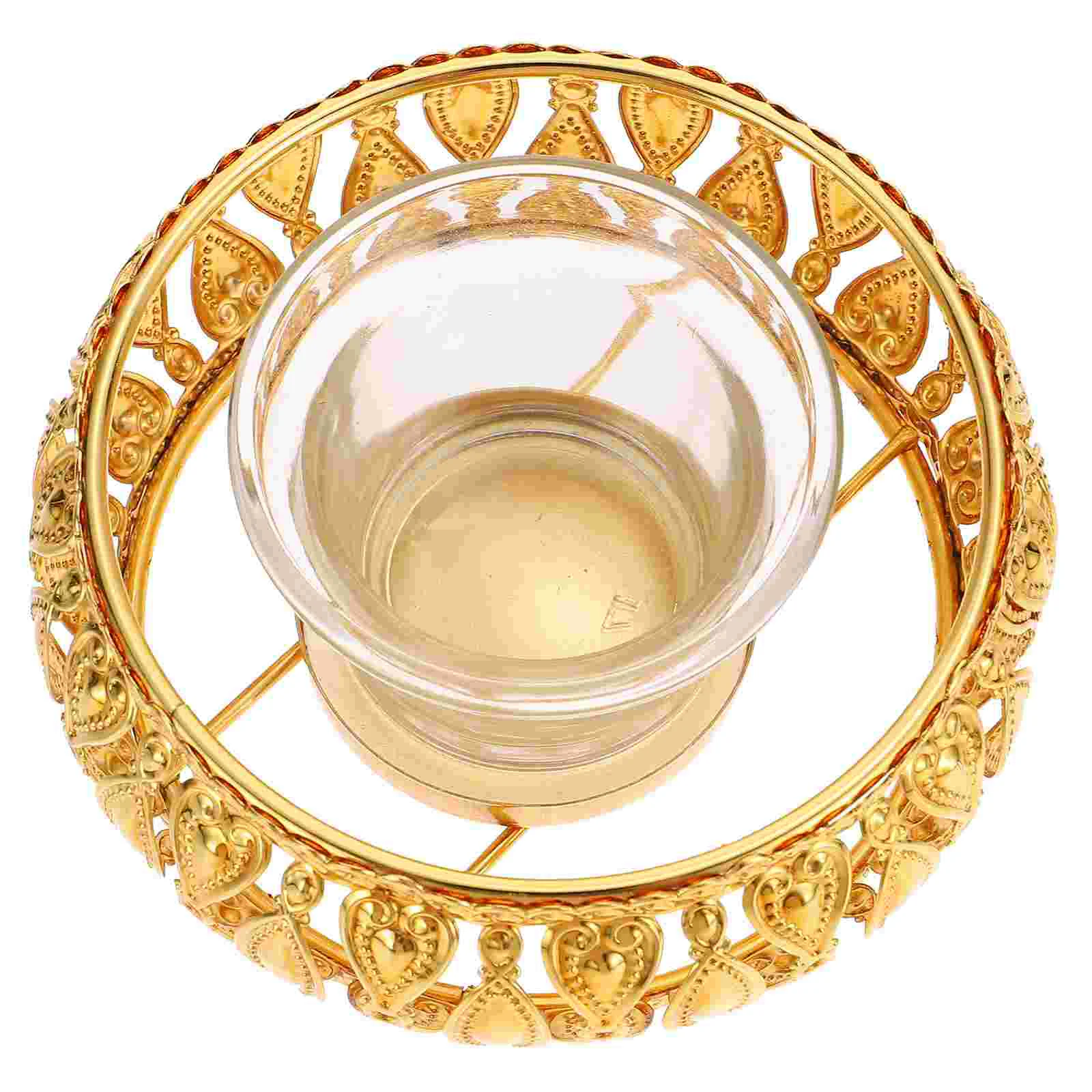 

1 Set Desktop Holder Scented Jars Dining Table Decoration Golden Holder