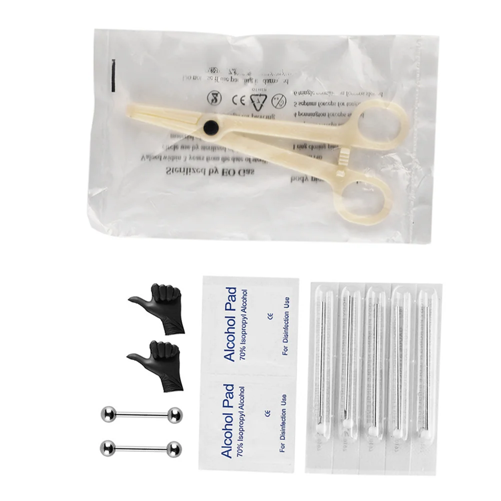 

12pcs Professional Body Belly Ring Labret Tongue Tragus Clamps Jewelry Lip Nose Ring for Ladies