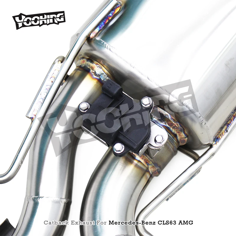 Фото Выхлопная система Custom Exhaust Pipes Muffler Witn Control для Mercedes-Benz CLS63 AMG 2007-2017, из нержавеющей стали, с клапанами, спортивная, Catback №4